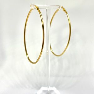High Quality 18K Gold Plated Big Large Oval Hoop Earrings